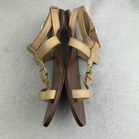 Uterque Women's Beige Leather Gladiator Sandal Toe-Loop Buckle Size 39 (US 8.5) - Picture 10 of 13